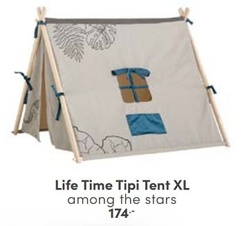Aanbiedingen Life time tipi tent xl among the stars - Lifetime - Geldig van 29/01/2023 tot 11/02/2023 bij Baby & Tiener Megastore