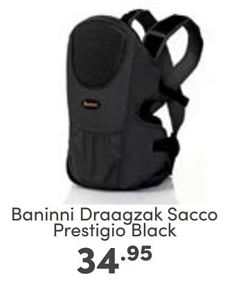 Aanbiedingen Baninni draagzak sacco prestigio black - Baninni - Geldig van 29/01/2023 tot 04/02/2023 bij Baby & Tiener Megastore