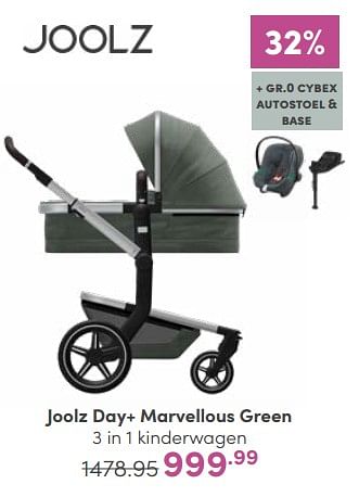Aanbiedingen Joolz day+ marvellous green 3 in 1 kinderwagen - Joolz - Geldig van 29/01/2023 tot 04/02/2023 bij Baby & Tiener Megastore
