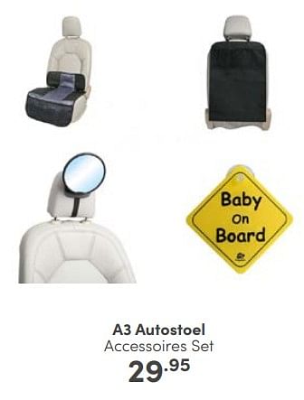 Aanbiedingen A3 autostoel accessoires set - A3 Baby &amp; Kids - Geldig van 29/01/2023 tot 04/02/2023 bij Baby & Tiener Megastore