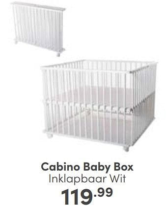 Aanbiedingen Cabino baby box inklapbaar wit - Cabino - Geldig van 29/01/2023 tot 04/02/2023 bij Baby & Tiener Megastore