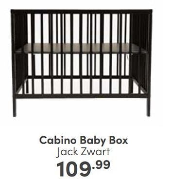 Aanbiedingen Cabino baby box jack zwart - Cabino - Geldig van 29/01/2023 tot 04/02/2023 bij Baby & Tiener Megastore