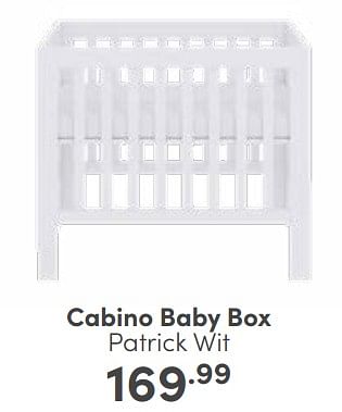 Aanbiedingen Cabino baby box patrick wit - Cabino - Geldig van 29/01/2023 tot 04/02/2023 bij Baby & Tiener Megastore