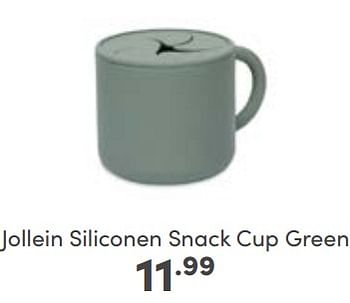 Aanbiedingen Jollein siliconen snack cup green - Jollein - Geldig van 29/01/2023 tot 04/02/2023 bij Baby & Tiener Megastore