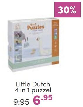 Aanbiedingen Little dutch 4 in 1 puzzel - Little Dutch - Geldig van 29/01/2023 tot 04/02/2023 bij Baby & Tiener Megastore