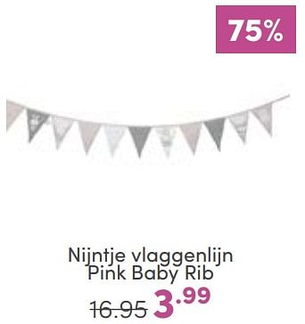 Aanbiedingen Nijntje vlaggenlijn pink baby rib - Nijntje - Geldig van 29/01/2023 tot 04/02/2023 bij Baby & Tiener Megastore