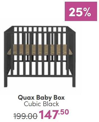 Aanbiedingen Quax baby box cubic black - Quax - Geldig van 29/01/2023 tot 04/02/2023 bij Baby & Tiener Megastore