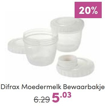 Aanbiedingen Difrax moedermelk bewaarbakje - Difrax - Geldig van 29/01/2023 tot 04/02/2023 bij Baby & Tiener Megastore