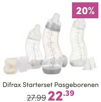 Aanbiedingen Difrax starterset pasgeborenen - Difrax - Geldig van 29/01/2023 tot 04/02/2023 bij Baby & Tiener Megastore