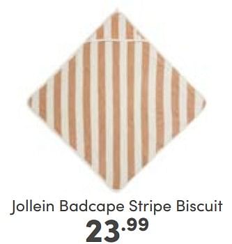 Aanbiedingen Jollein badcape stripe biscuit - Jollein - Geldig van 29/01/2023 tot 04/02/2023 bij Baby & Tiener Megastore