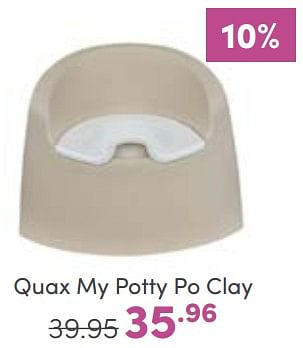Aanbiedingen Quax my potty po clay - Quax - Geldig van 29/01/2023 tot 04/02/2023 bij Baby & Tiener Megastore