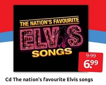Aanbiedingen Cd the nation`s favourite elvis songs - Huismerk - Boekenvoordeel - Geldig van 28/01/2023 tot 05/02/2023 bij Boekenvoordeel