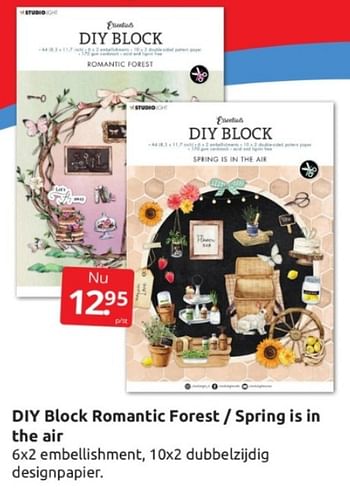Aanbiedingen Diy block diy block romantic forest - spring is in the air - Studio Light - Geldig van 28/01/2023 tot 05/02/2023 bij Boekenvoordeel