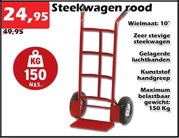 Aanbiedingen Steekwagen rood - Huismerk - Itek - Geldig van 19/01/2023 tot 12/02/2023 bij Itek