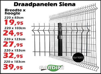 Aanbiedingen Draadpanelen siena - Gardini - Geldig van 19/01/2023 tot 12/02/2023 bij Itek