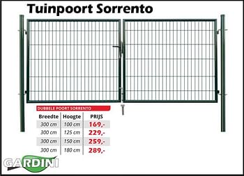 Aanbiedingen Tuinpoort sorrento dubbele - Gardini - Geldig van 19/01/2023 tot 12/02/2023 bij Itek