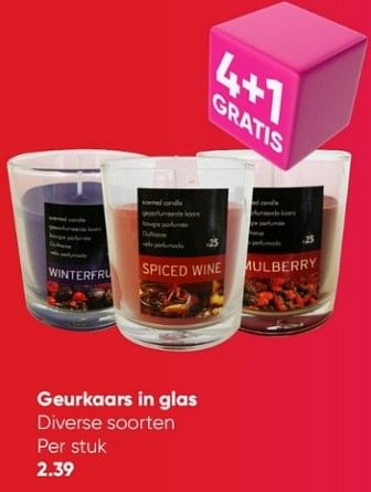 Aanbiedingen Geurkaars in glas - Huismerk - Big Bazar - Geldig van 30/01/2023 tot 12/02/2023 bij Big Bazar