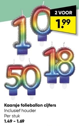 Aanbiedingen Kaarsje folieballon cijfers - Huismerk - Big Bazar - Geldig van 30/01/2023 tot 12/02/2023 bij Big Bazar
