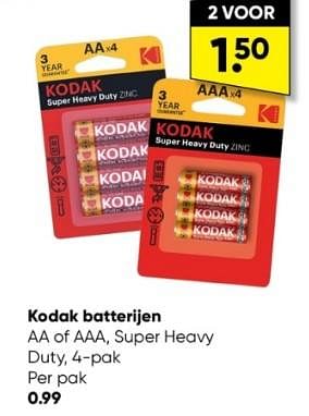 Aanbiedingen Kodak batterijen - Kodak - Geldig van 30/01/2023 tot 12/02/2023 bij Big Bazar