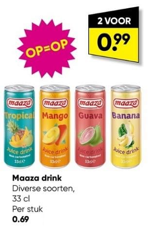 Aanbiedingen Maaza drink - Maaza - Geldig van 30/01/2023 tot 12/02/2023 bij Big Bazar