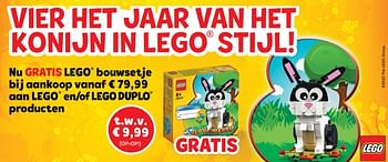 Aanbiedingen Nu gratis lego bouwsetje bij aankoop vanaf € 79.99 aan lego en-of lego duplo producten - Lego - Geldig van 30/01/2023 tot 24/02/2023 bij Supra Bazar