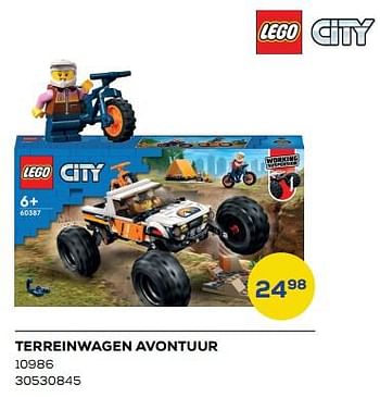 Aanbiedingen Terreinwagen avontuur 10986 - Lego - Geldig van 30/01/2023 tot 24/02/2023 bij Supra Bazar