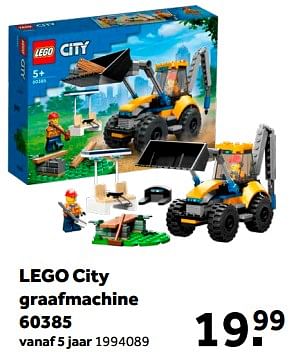 Aanbiedingen Lego city graafmachine 60385 - Lego - Geldig van 01/02/2023 tot 28/02/2023 bij Intertoys