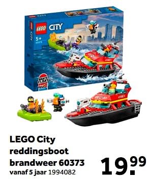 Aanbiedingen Lego city reddingsboot brandweer 60373 - Lego - Geldig van 01/02/2023 tot 28/02/2023 bij Intertoys