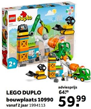 Aanbiedingen Lego duplo bouwplaats 10990 - Lego - Geldig van 01/02/2023 tot 28/02/2023 bij Intertoys