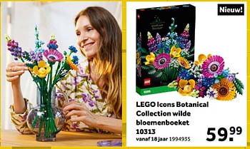 Aanbiedingen Lego icons botanical collection wilde bloemenboeket 10313 - Lego - Geldig van 01/02/2023 tot 28/02/2023 bij Intertoys