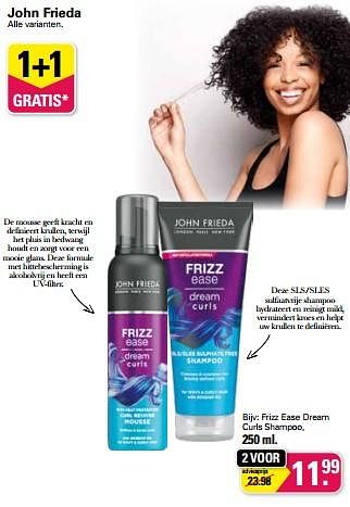Aanbiedingen Frizz ease dream curls shampoo - John Frieda - Geldig van 01/02/2023 tot 18/02/2023 bij De Online Drogist