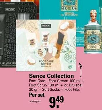 Aanbiedingen Sence collection foot care - foot cream + foot scrub + bruisbal + soft socks + foot file - Sence - Geldig van 01/02/2023 tot 18/02/2023 bij De Online Drogist