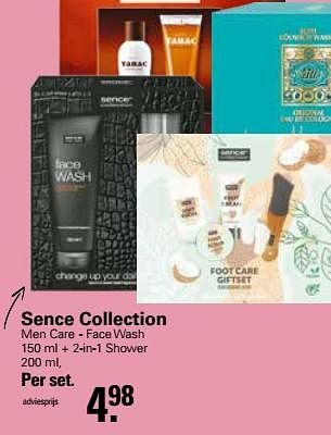 Aanbiedingen Sence collection men care - face wash + 2-in-1 shower - Sence - Geldig van 01/02/2023 tot 18/02/2023 bij De Online Drogist