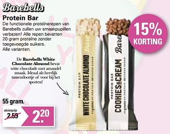 Aanbiedingen Barebells white chocolate almond - Barebells - Geldig van 01/02/2023 tot 18/02/2023 bij De Online Drogist