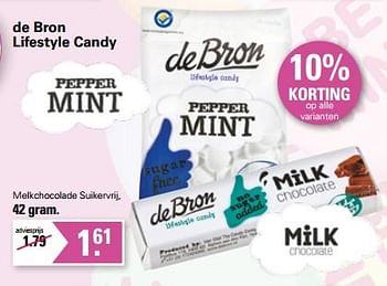 Aanbiedingen Melkchocolade suikervrij - de Bron - Geldig van 01/02/2023 tot 18/02/2023 bij De Online Drogist