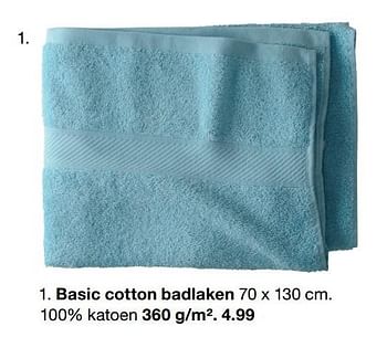 Aanbiedingen Basic cotton badlaken - Huismerk - Zeeman  - Geldig van 04/02/2023 tot 11/02/2023 bij Zeeman