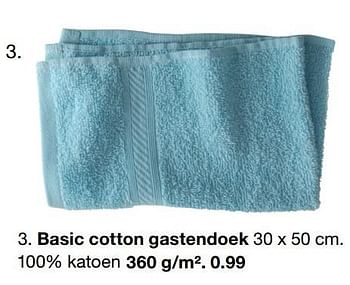 Aanbiedingen Basic cotton gastendoek - Huismerk - Zeeman  - Geldig van 04/02/2023 tot 11/02/2023 bij Zeeman