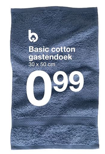 Aanbiedingen Basic cotton gastendoek - Huismerk - Zeeman  - Geldig van 04/02/2023 tot 11/02/2023 bij Zeeman