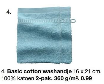 Aanbiedingen Basic cotton washandje - Huismerk - Zeeman  - Geldig van 04/02/2023 tot 11/02/2023 bij Zeeman