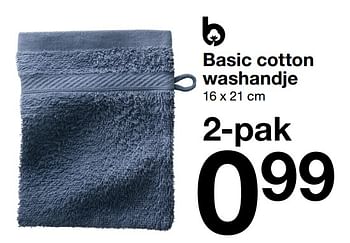 Aanbiedingen Basic cotton washandje - Huismerk - Zeeman  - Geldig van 04/02/2023 tot 11/02/2023 bij Zeeman