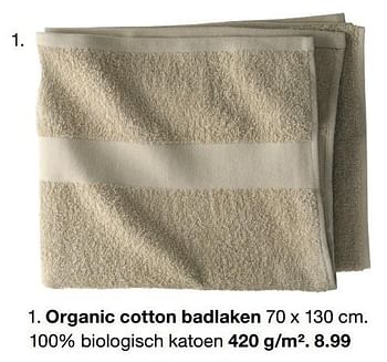 Aanbiedingen Organic cotton badlaken - Huismerk - Zeeman  - Geldig van 04/02/2023 tot 11/02/2023 bij Zeeman