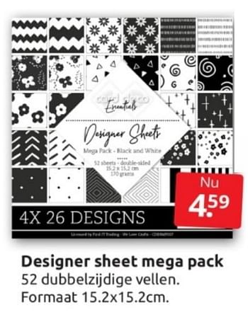 Aanbiedingen Designer sheet mega pack - Huismerk - Boekenvoordeel - Geldig van 04/02/2023 tot 12/02/2023 bij Boekenvoordeel
