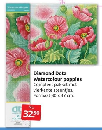 Aanbiedingen Diamond dotz watercolour poppies - Diamond Dotz - Geldig van 04/02/2023 tot 12/02/2023 bij Boekenvoordeel