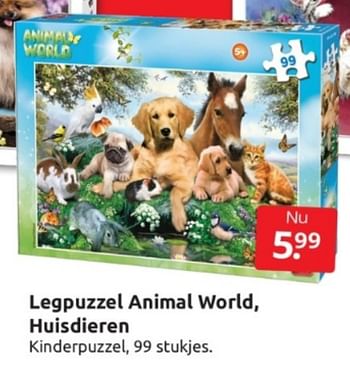Aanbiedingen Legpuzzel animal world, huisdieren - Huismerk - Boekenvoordeel - Geldig van 04/02/2023 tot 12/02/2023 bij Boekenvoordeel