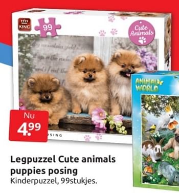 Aanbiedingen Legpuzzel cute animals puppies posing - Huismerk - Boekenvoordeel - Geldig van 04/02/2023 tot 12/02/2023 bij Boekenvoordeel