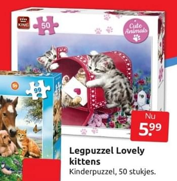Aanbiedingen Legpuzzel lovely kittens - Huismerk - Boekenvoordeel - Geldig van 04/02/2023 tot 12/02/2023 bij Boekenvoordeel