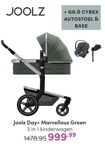 Aanbiedingen Joolz day+ marvellous green 3 in 1 kinderwagen - Joolz - Geldig van 05/02/2023 tot 11/02/2023 bij Baby & Tiener Megastore