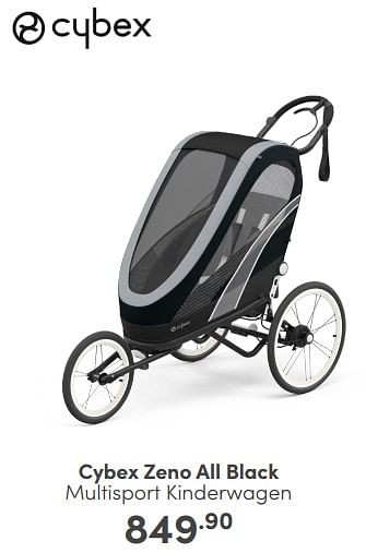 Aanbiedingen Cybex zeno all black multisport kinderwagen - Cybex - Geldig van 05/02/2023 tot 11/02/2023 bij Baby & Tiener Megastore