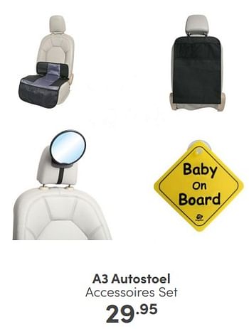 Aanbiedingen A3 autostoel accessoires set - A3 Baby &amp; Kids - Geldig van 05/02/2023 tot 11/02/2023 bij Baby & Tiener Megastore