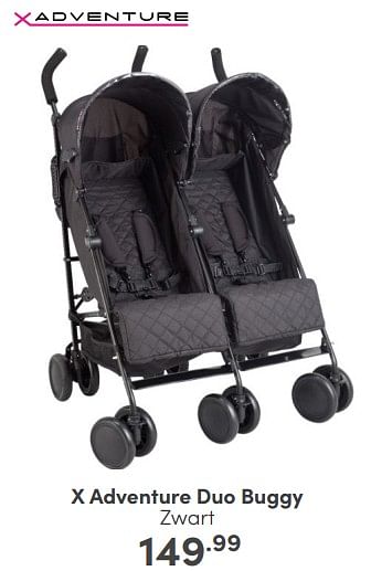 Aanbiedingen X adventure duo buggy zwart - Xadventure - Geldig van 05/02/2023 tot 11/02/2023 bij Baby & Tiener Megastore